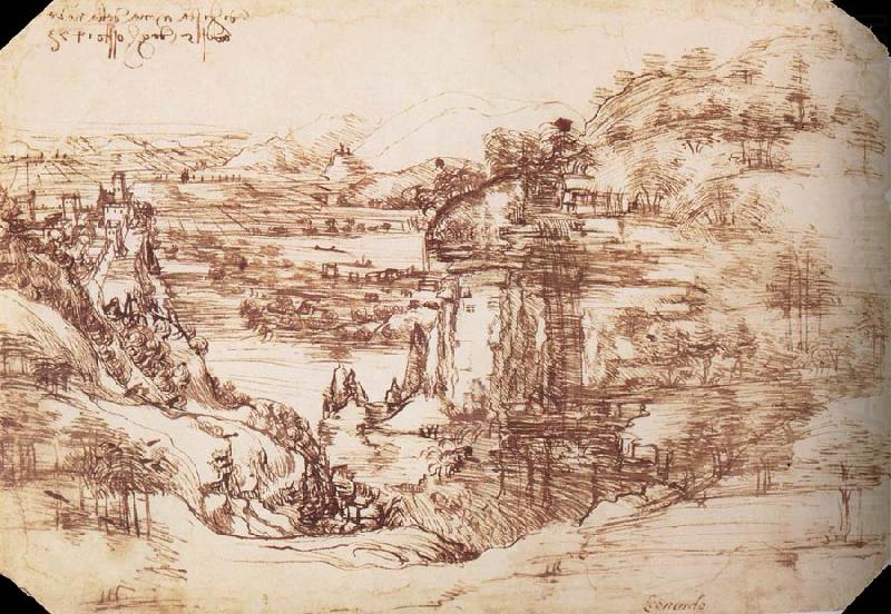 LEONARDO da Vinci Landscape in the Arnotal china oil painting image